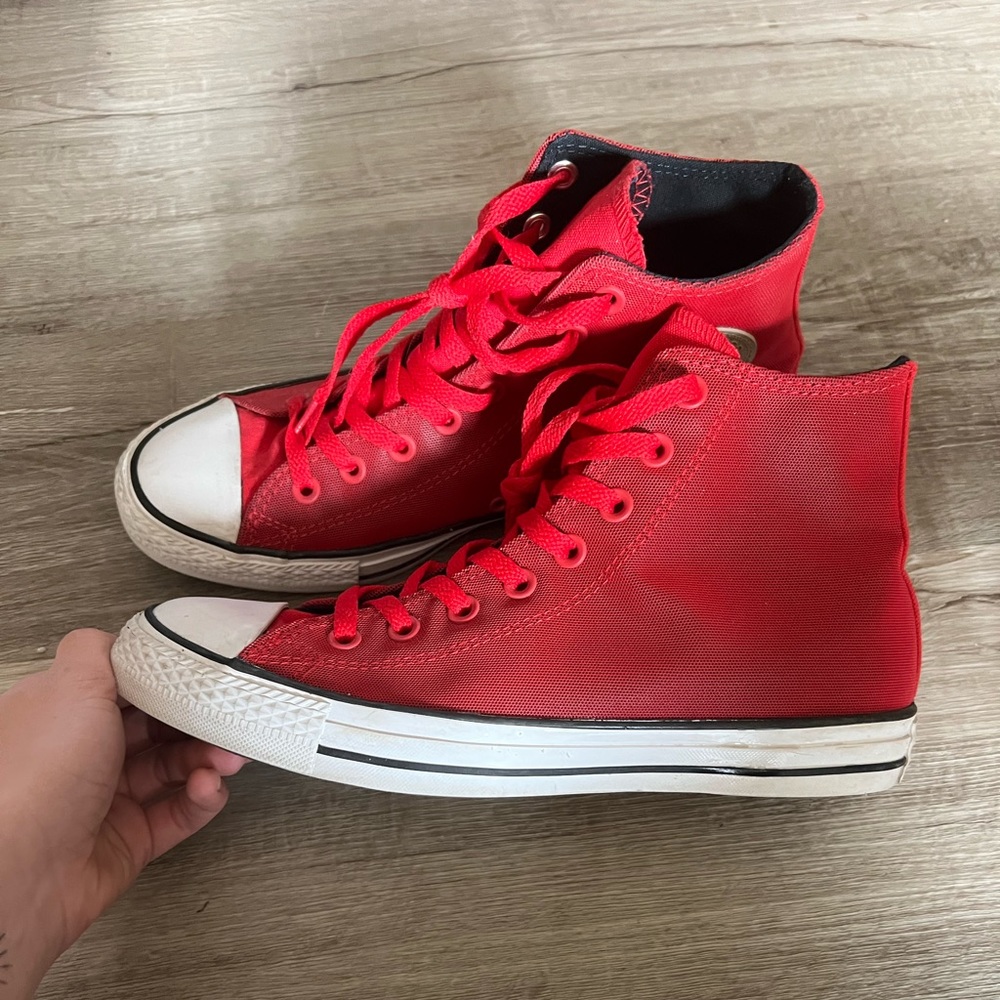converse unisex red high tops